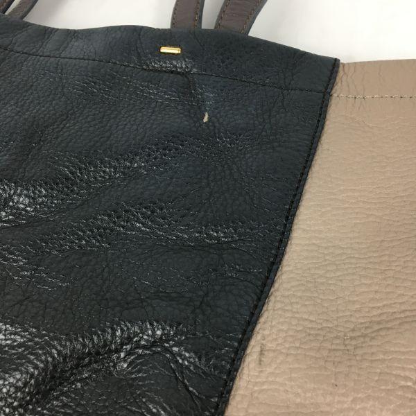 MARC BY MARC JACOBS Кожаная сумка-тоут Черный Серо-бежевый Двухцветный На плечо(ИСПОЛЬЗОВАЛ)