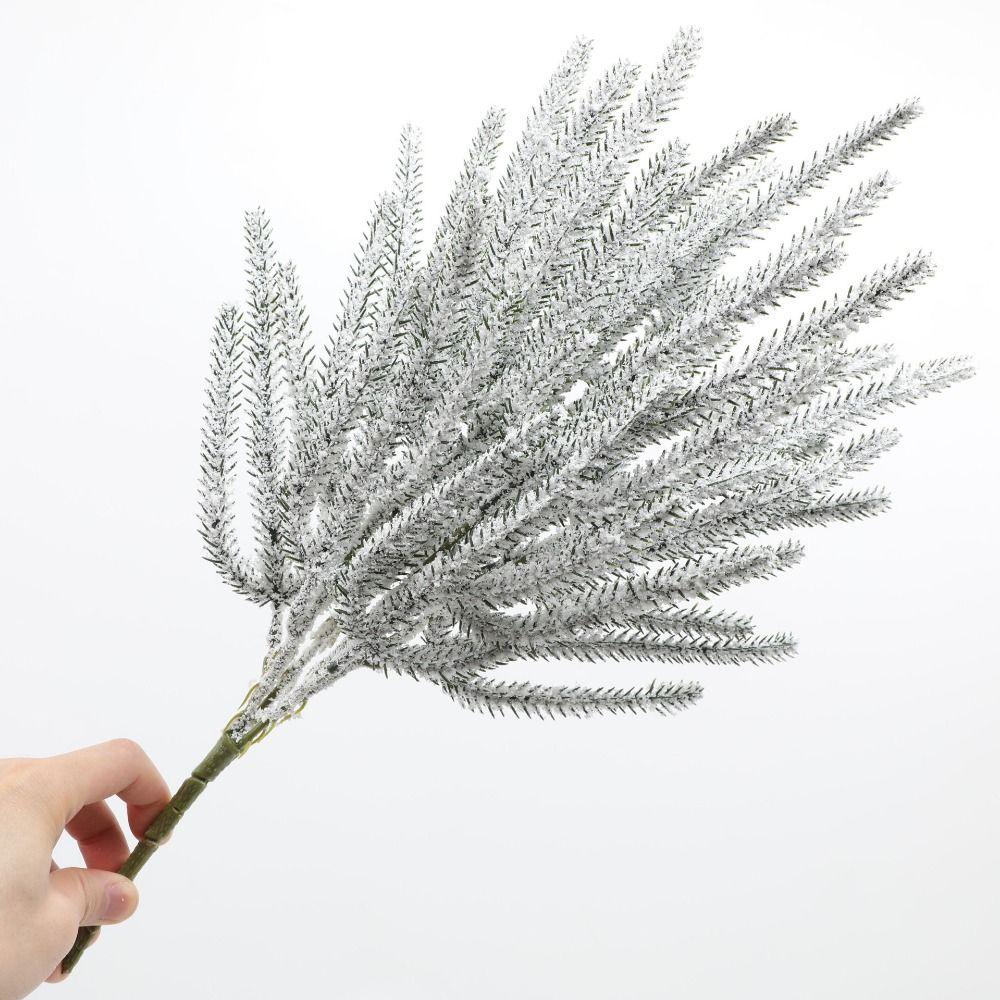 Flocking Snowflake Simulation Ceder Branches Plastic Christmas Pine Stem Festival Favors