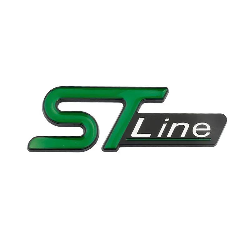TQ012For FORD ST LINE Logo Front Grill Emblem Badge Car Rear Trunk Sticker Decals Focus Kuga Fiesta Mondeo ESCAPE Ecoboost