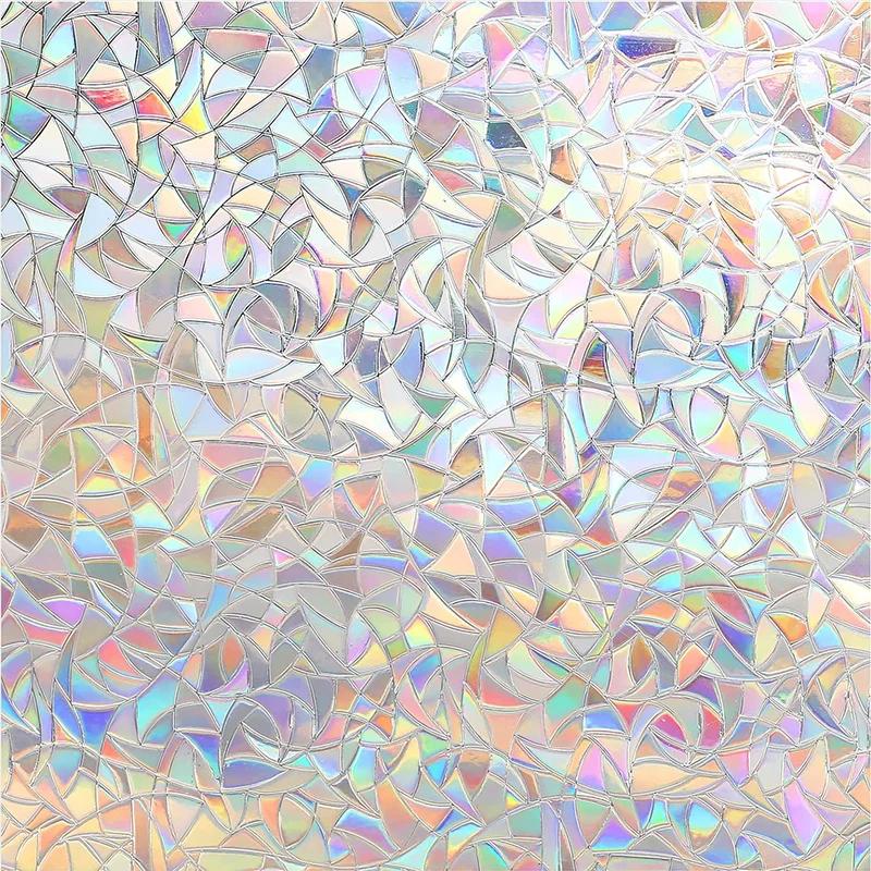 3D витражная пленка для окон, антибликовая виниловая радужные наклейки для конфиденциальности, клейкие статические наклейки для душа, матовое украшение для окон