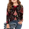 Christmas Day Girls Long Sleeve T Shirts Kids Fall Tops Crewneck Printed Basic Tees