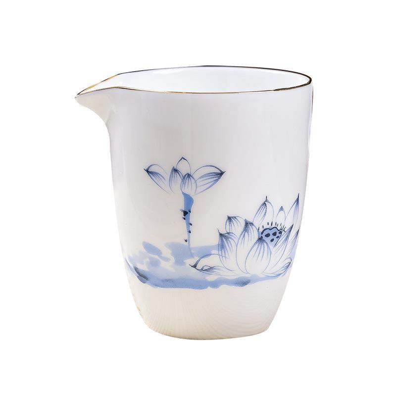 Jingdezhen Ceramic Tea Set Household Blue and White Kung Fu Teacup Cover Bowl 8-piece Combination Company Gifts