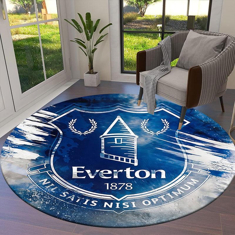 Everton F.C Round Area Rug,Carpet Rug for Living Room Bedroom Sofa Playroom Decor,Non-slip Floor Mat