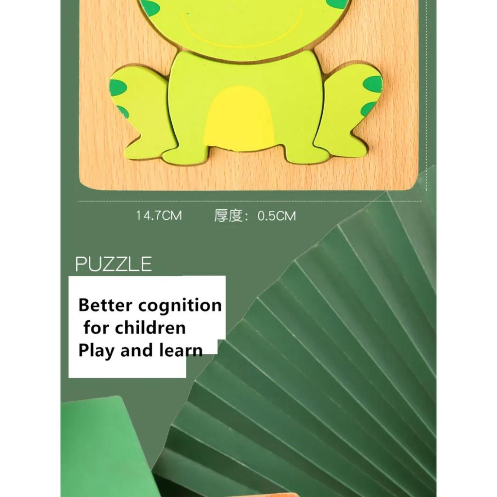 Высококачественные 3D деревянные пазлы, обучающие мультяшные животные, раннее обучение, познание, интеллект, игра-головоломка для детей, игрушки