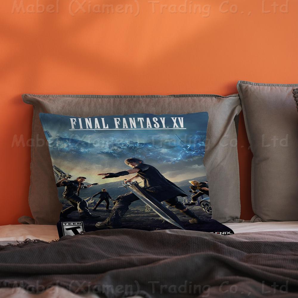 F-Final-F-Fantasy Pillow Covers Cartoon Sofa Decorative Home Double-sided Printing Short Plush Cute Cushion Cover