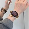 Для Apple Watch s9applewatch87 ремешок разноцветный плетеный из бусин и кожи iWatch10se женский