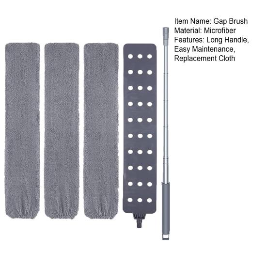 Щетка для пыли для щелей с 3 салфетками из микрофибры, регулируемая, сгибаемая конструкция, телескопическая ручка, выдвижной инструмент для чистки