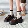 Retro British Style Platform Heightening Small Leather Shoes Women's Versatile Single Shoes 2025 New Spring and Summer Mary Jane Loafers