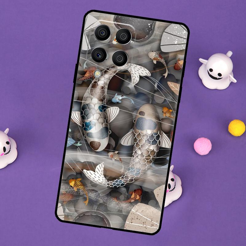 Чехол-обложка с изображением рыбы Кои Инь-Ян для Samsung Galaxy M54 M14 M34 M33 M13 M23 M53 M15 M55 M31 M51 M20 M30s M32 M52