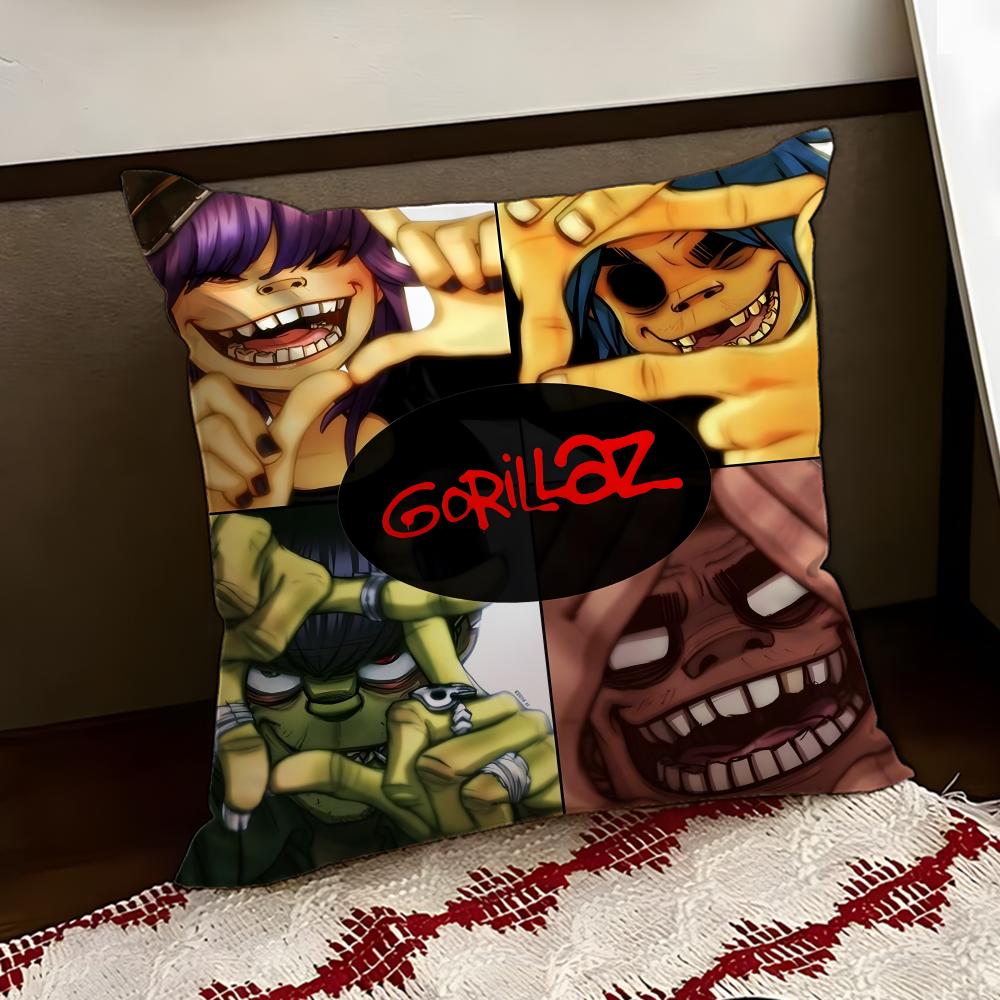 GGorillazS Band Cushion Cover Reversible Soft Durable Pillow Cover Home Car MultiScene Use for Daily Comfort