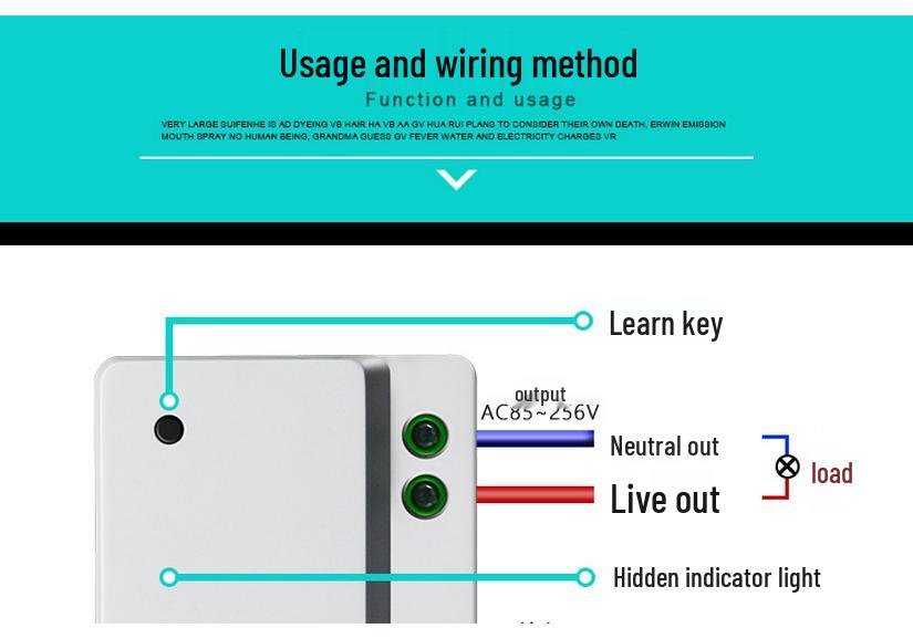AC85V-220V Single Channel Remote Control Switch with Round Remote for Garbage Disposal