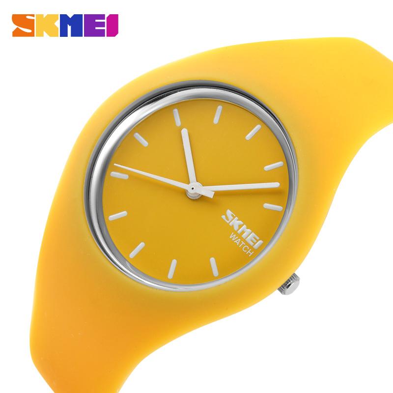 SKMEI 9068 Man Silicone Strap 3Bar Waterproof Clock Quartz Wristwatches For Lady Fashion Casual Watch Female Gift Women Watches