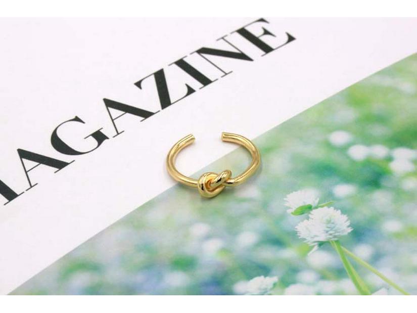 Корейское простое женское кольцо на мизинец из меди с открытым узлом - модные и универсальные украшения