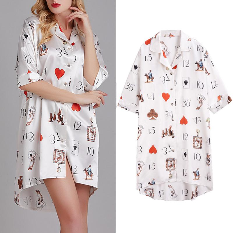 Женская рубашка для сна, ночные рубашки, свободная ночная рубашка с короткими рукавами, одежда для сна