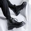 Men Casual Platform Boots Lace-up Original Leather Shoes Business Office Dress Cowboy Ankle Boot Breathable Spring Autumn Botas