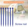 6Pcs 26.6CM Screw-in Tent Stake Heavy Duty Multi-functional Outdoor Garden Yard Camping Tarp Canopy Windproof Ground Spike Plastic Tent Peg
