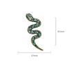 Zircon Zodiac Snake Brooch Vintage Metal Snake Lapel Pin Rhinestone Animal Collar Pins  New Year