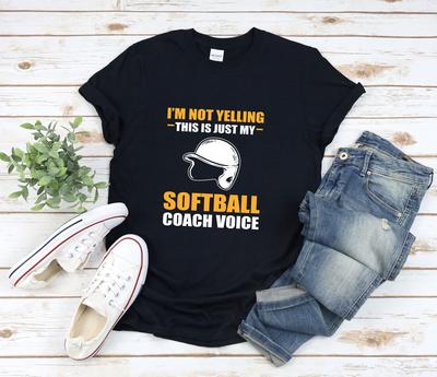 Softball Coach Voice and Kids Tshirt, Funny Team Gift