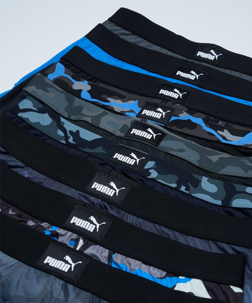 PUMA BODYWEAR [9-Pack] Sporty Essential Boxer Briefs Camo Edition
