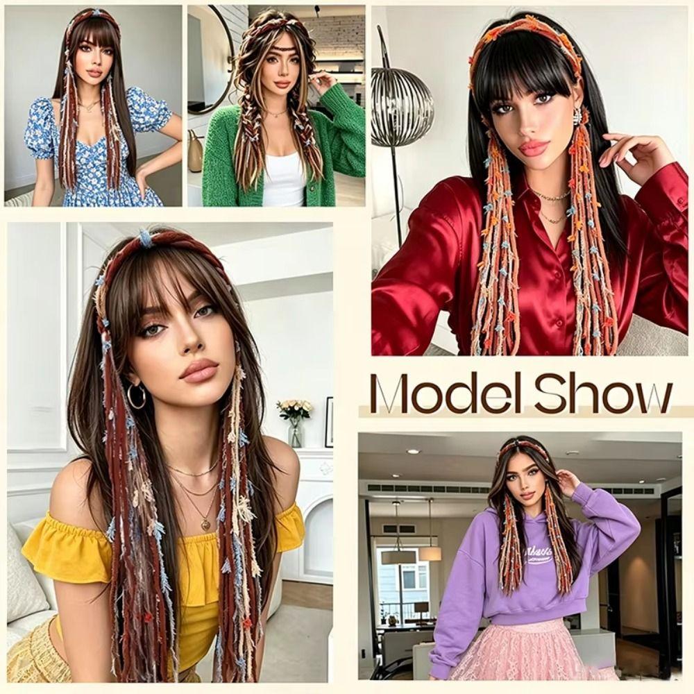 with Pendant Vintage Hair Hoop Elegant Headwear Boho Colored Rope Headband Daily Wear