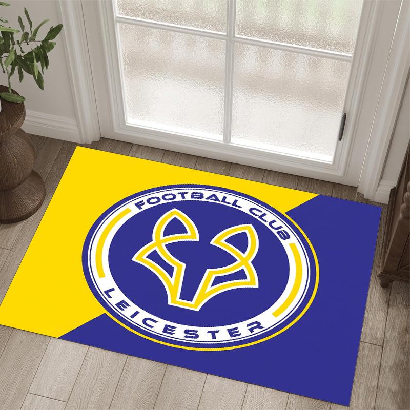 Leicester City Football Design Crystal Velvet Carpet Cozy Non?Slip Printed Rug For Bedroom Living Room Entrance