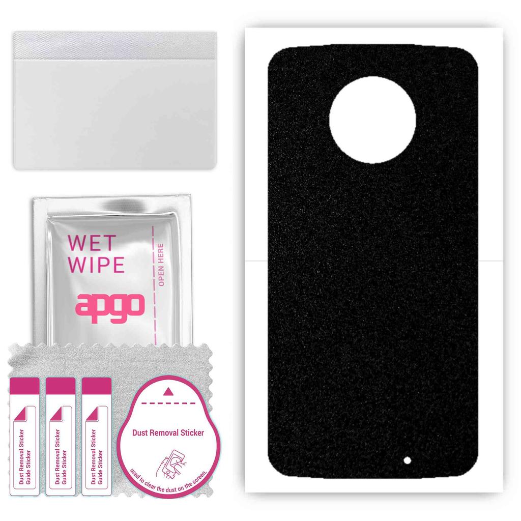 apgo Protective Skin Sticker for the back compatible with Motorola Moto X4, Wrap Film, Foil, Vinyl - Pattern Matte Black