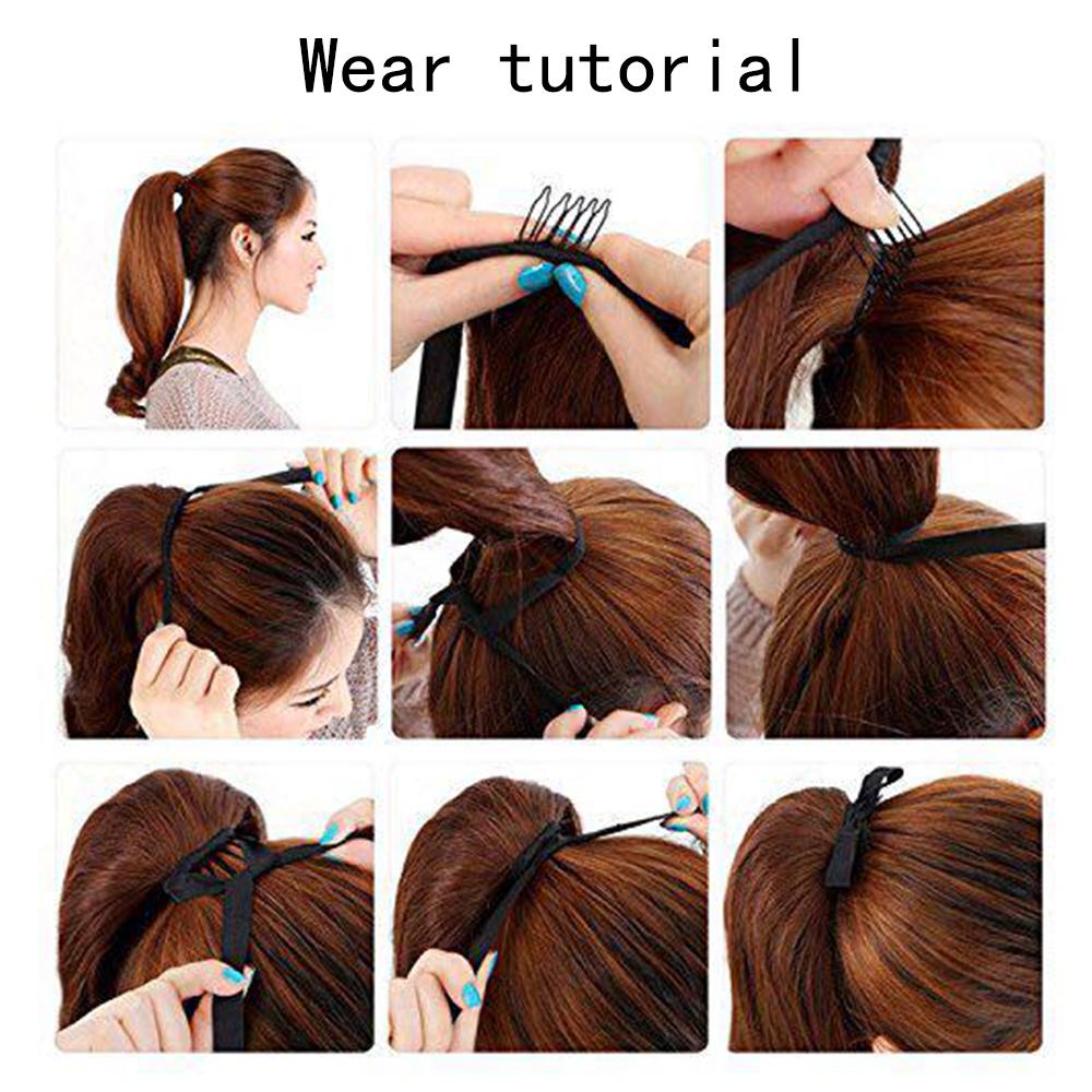 MERISIHAIR Длинный прямой галстук-бабочка на заколке для наращивания волос 55 85 см натуральный черный коричневый синтетический хвощ для женщин