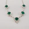 Green Onyx Gemstone Silver Necklace, 925 Sterling Silver Elegant Women Necklace, Partywear Jewelry RN-2-17