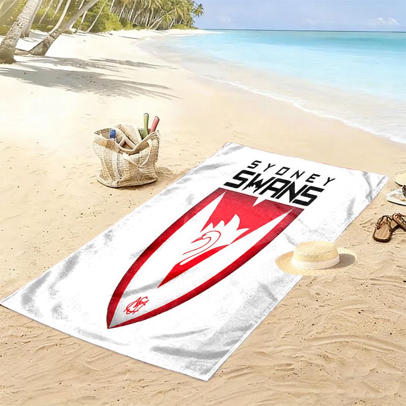 Go Sydney Swans Print Beach Towel, Large Soft Quick Dry Towel for Beach Camping Swimming