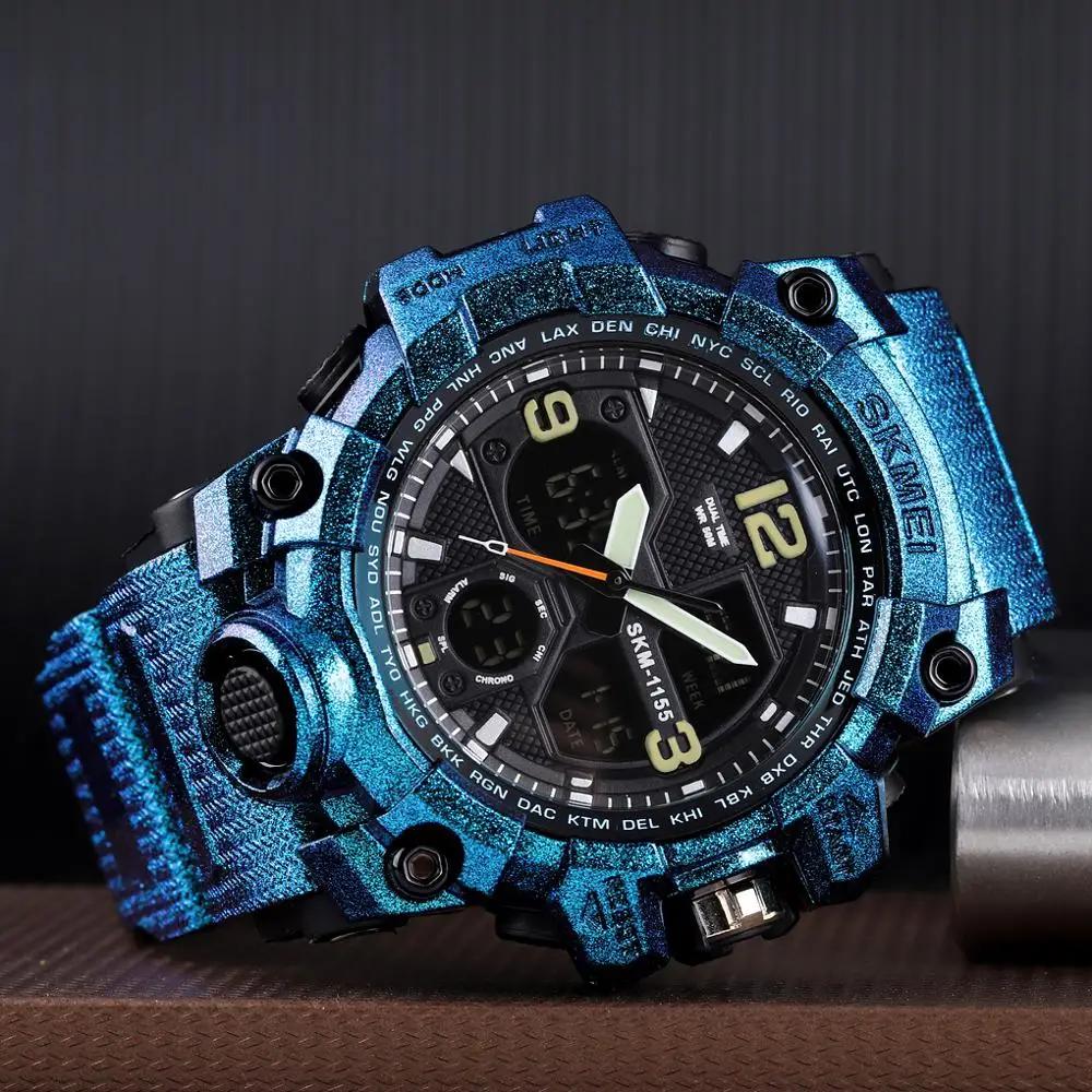Skmei Sport Watch 5Bar Waterproof Dual Display Wristwatches Relogio Masculino Watch Sport Men Military Digital Watches 1155B