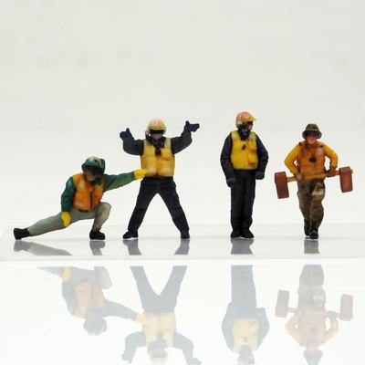 Figreal 1/72 США. NAVY(1)YE4a 4-компонентная предварительно окрашенная фигурка Рабочий палубы США. Темно-синий Экипаж полетной палубы Радужная команда Желтый