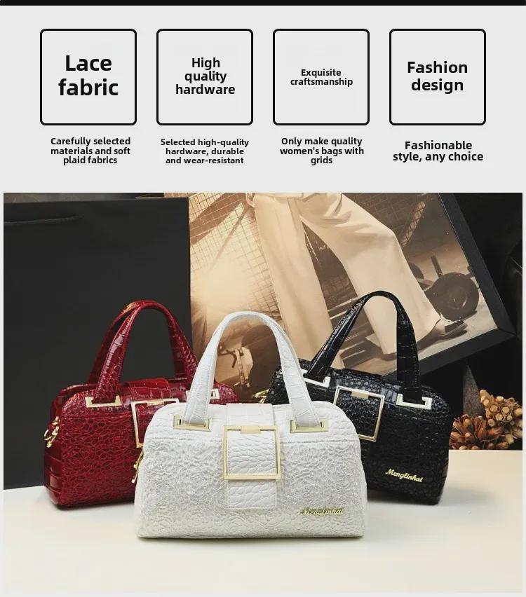 Элегантная женская сумка из натуральной кожи 2025 года: Многослойная, вместительная сумка через плечо и через плечо для людей среднего возраста