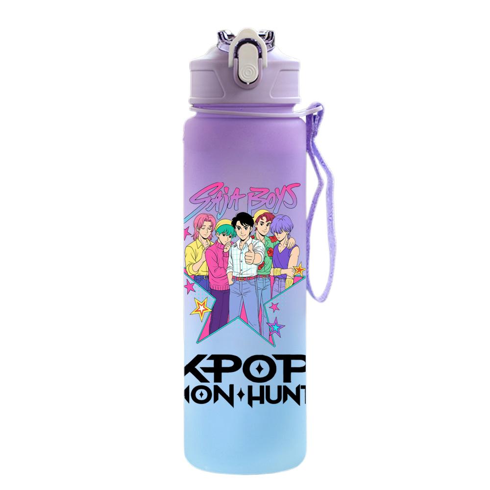 750Ml Water Bottle Demon Hunters Printed Large Capacity Drinking Cup Portable Outdoor Sports Water Cup Children Kid Gift