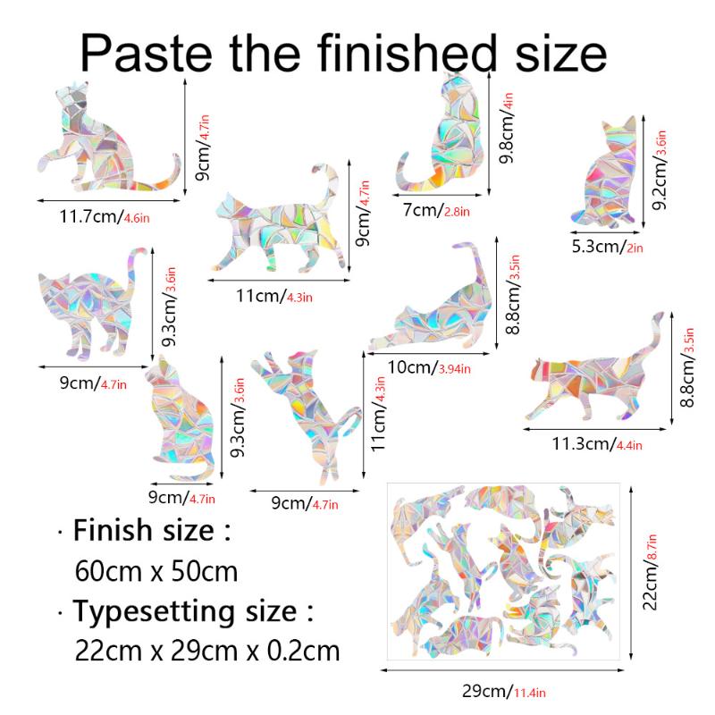 Sun Catcher DIY Window Stickers Rainbow Maker Cat Bird Moon Sun Art Decor for Kids Bedroom Living Room