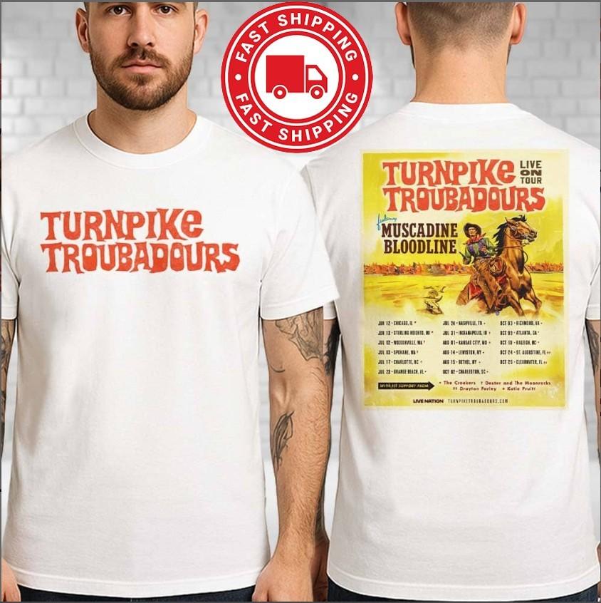 Turnpike Troubadours Tour 2026 TShirt Muscadine Bloodline Unisex Tee Unisex T-Shirt