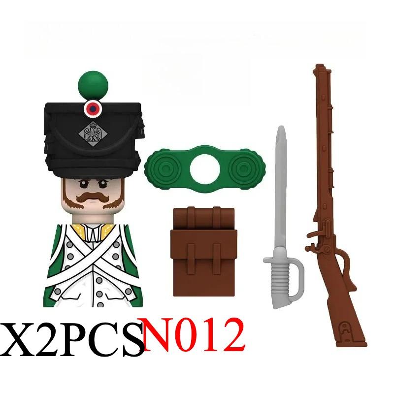 Средневековые солдаты Наполеоновских войн Фигурки Военные MOC Строительные блоки Рыцари Британские Французские Фузилеры Винтовки Оружие Детская игрушка B08