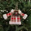 Christmas Tree Ornaments Buffalo Plaid Stocking Sweater Hat Hanging Decoration for Holiday Tree Home Decor
