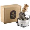 Набор кистей для бритья Easy Raku®, 3 предмета: Кисть для бритья из натурального барсучьего ворса, Подставка для бритвы из нержавеющей стали, Чаша для бритья из нержавеющей стали