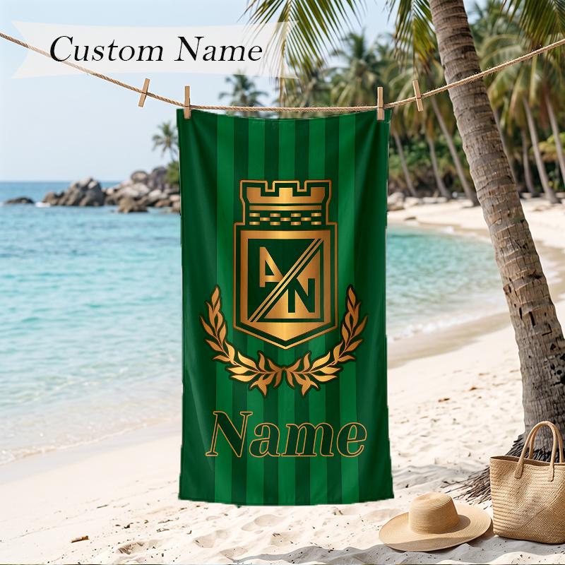 Atletico Nacional Custom Name Printed Beach Towel Personalized Soft Towel For Swimming Beach Travel