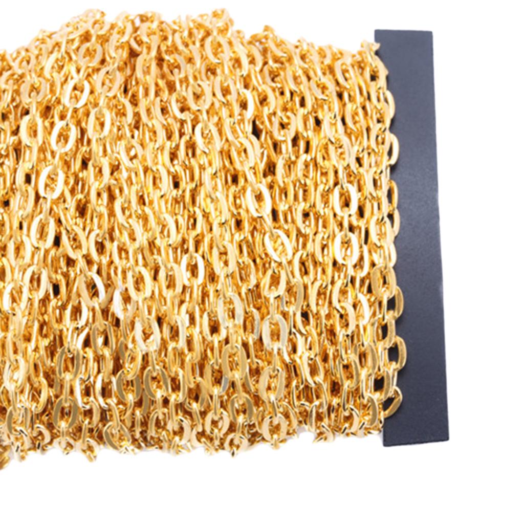 1 рулон железных крестообразных цепей, кабельное звено для изготовления ювелирных изделий своими руками, золотого цвета