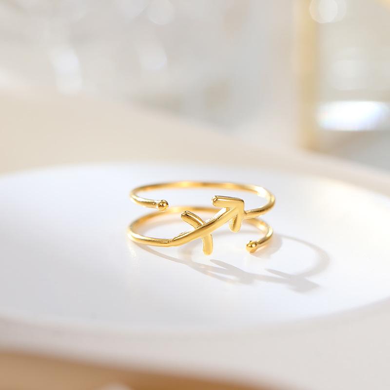 Кольцо Зодиака из серебра 925 пробы Banyan Tree, двухслойное: Элегантный, Унисекс, Модный Аксессуар на Указательный Палец