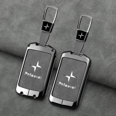 Кожаный держатель для умного ключа автомобиля из цинкового сплава для Polestar 3 Polestar 4 2023 2024 Чехол для брелока автоключ Аксессуары