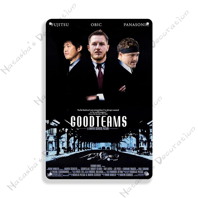 1990 Американский фильм Славные парни Винтажный постер Металлическая жестяная табличка Ржавые металлические таблички Домашний бар Металлическая плакетка Гараж Индустриальный декор