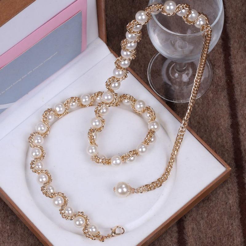 Имитация жемчуга и бусины на талии, пояс-цепочка, женский пояс, аксессуары для платья