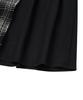 Cotton Bell Check Overlap Skirt - Black Check
