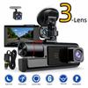 1080P 3 Channel Dash Cam, Triple Lens Recording, IR Night Vision, Ultra Wide Angle, Auto Loop Recording, Universal Fit