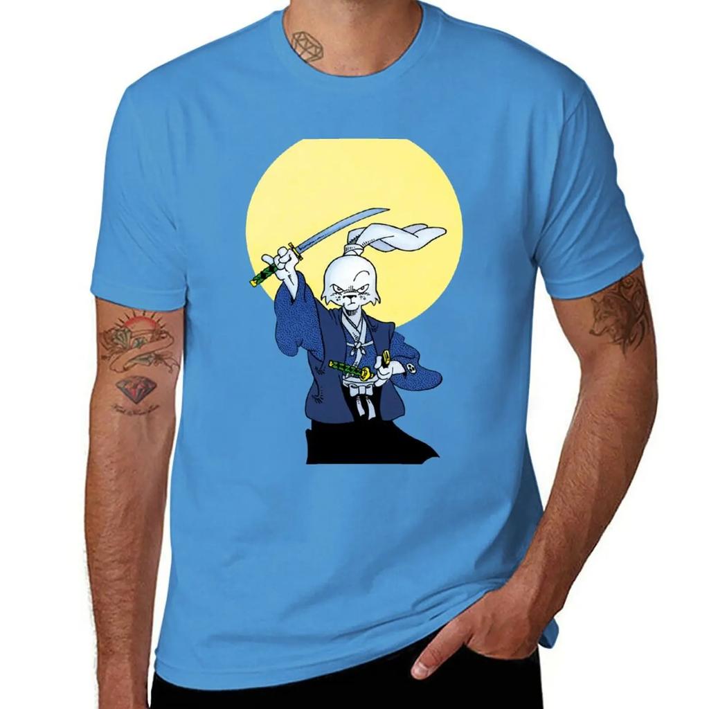 Usagi Yojimbo Usagi Rabbit Samurai Moon Katana Sword Kimono Ronin Miyamoto Usagi Stan Sakai Japan Edo Era E Tshirt