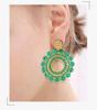High-Grade Bohemian Style Drop Earrings Handmade with Gold Plating Stainless Steel Glass Rice Beads New Flower Design
