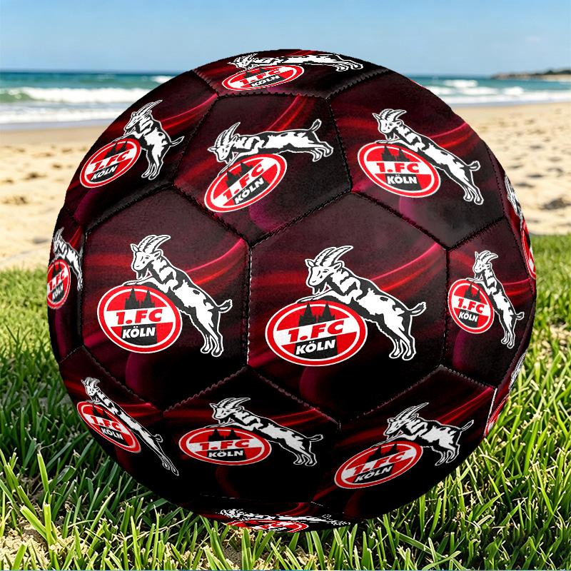 FC Koln Print Size 5 Soccer Ball, PU Wear Resistant Football for Match Training and Daily Practice, Birthday Gift for Soccer Fans