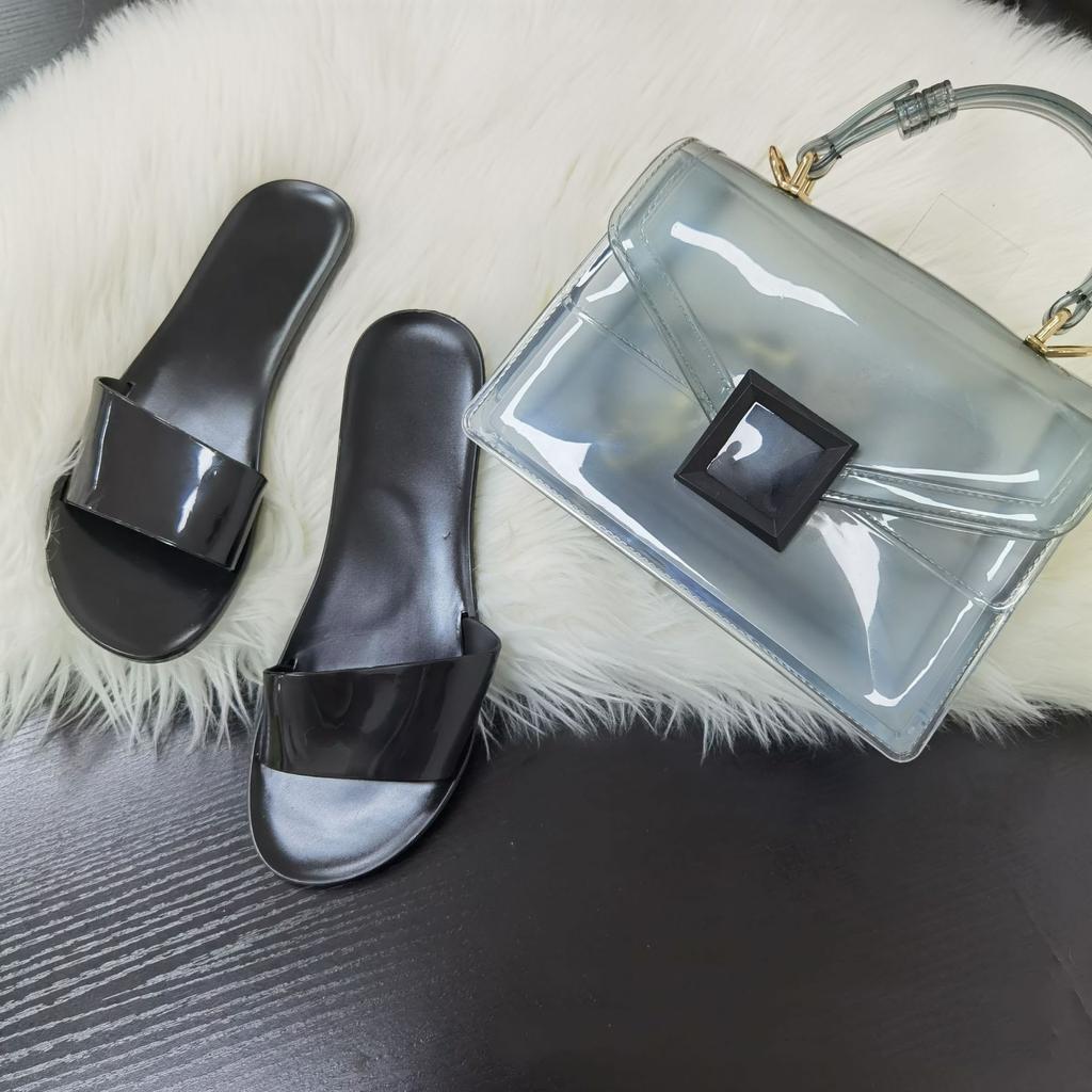 Женские прозрачные тапочки, летние прозрачные повседневные шлепанцы ярких цветов, женская модная пляжная обувь без шнуровки на плоской подошве, домашняя уличная обувь